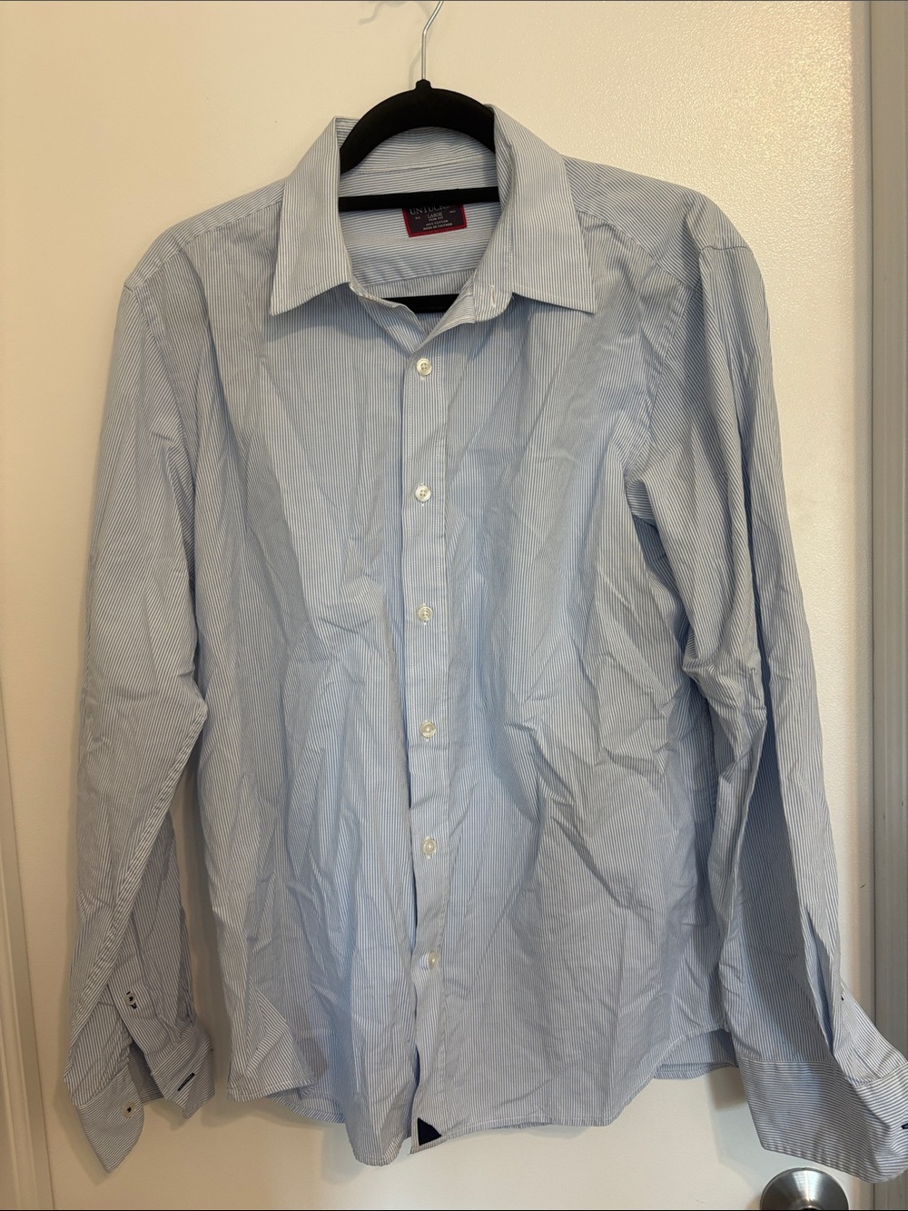 UNTUCKit Light Blue Pinstripe Dress Shirt